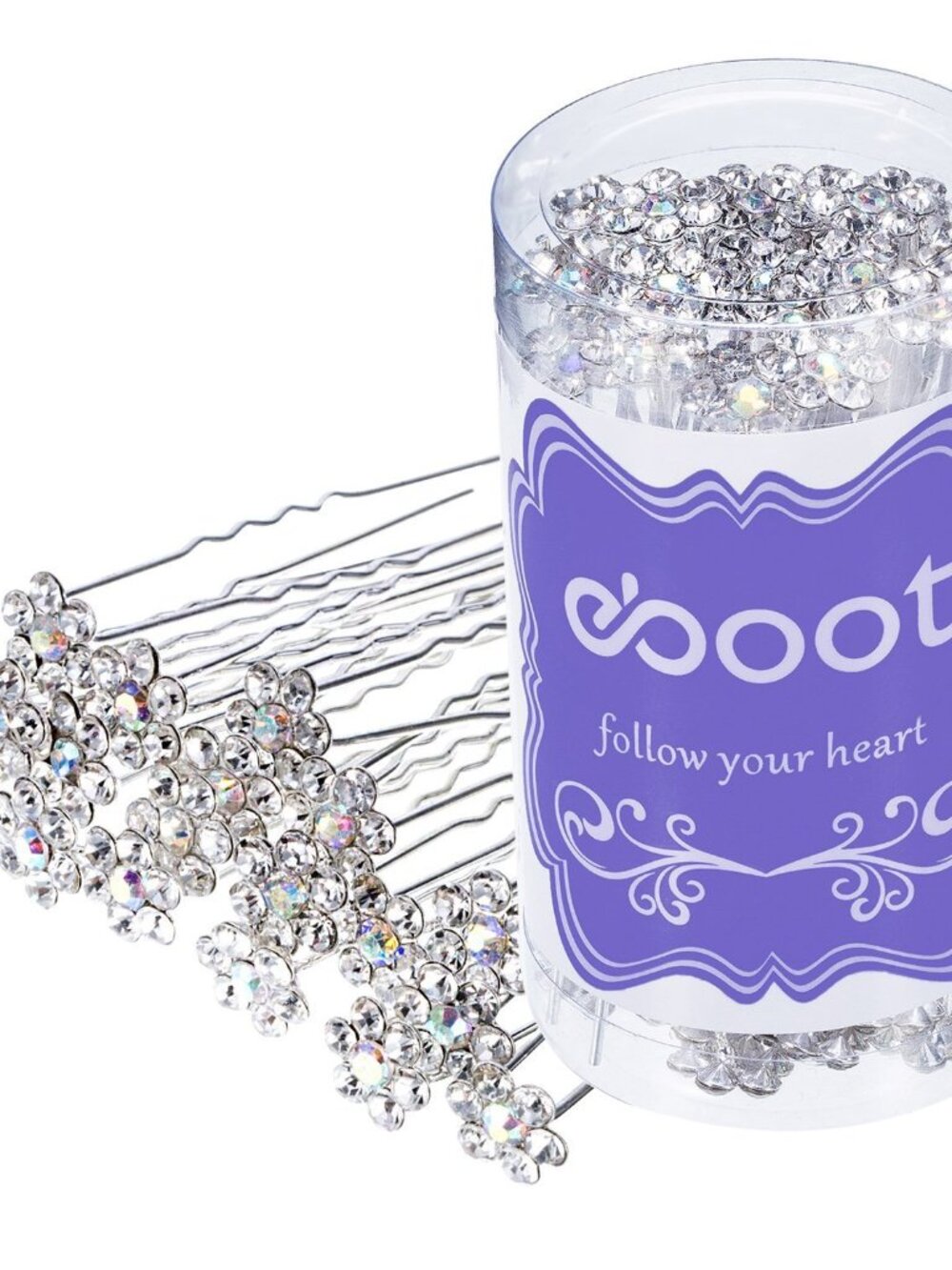 40 Pack Flower Crystal Rhinestone with a Storage Bag for Bridal Wedding Hair Acc